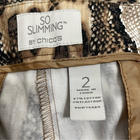 Chico's So Slimming Brigitte Animal Snake Print Crop Pants Chico's Size 2 (12) - Picture 7 of 10